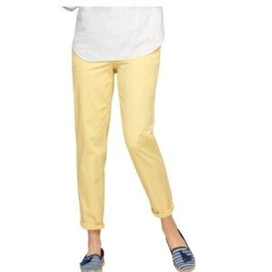 Talbots The Relaxed Chino Cotton Blend Lemon Yellow Pants Size 6P